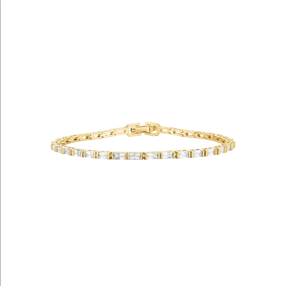 Gold Classic Emerald Cut Diamond Bracelet - Picture 1 of 2